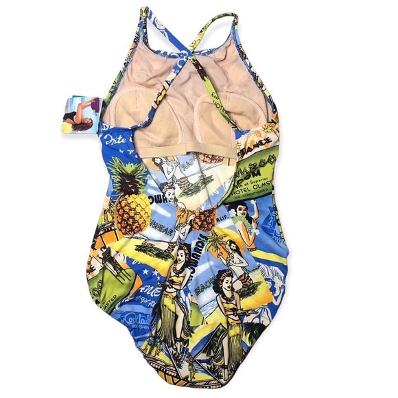 Kathy Ireland Vintage Hawaiian Tropical Swimsuit - Picture 12 of 13